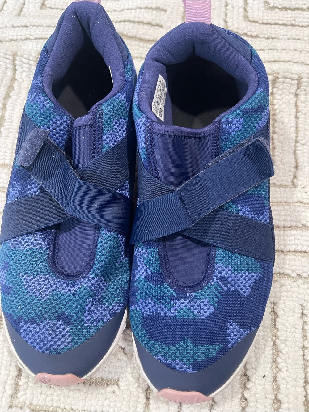 adidas Kids Navy, Purple & Teal Slip-On Athletic Sneakers
